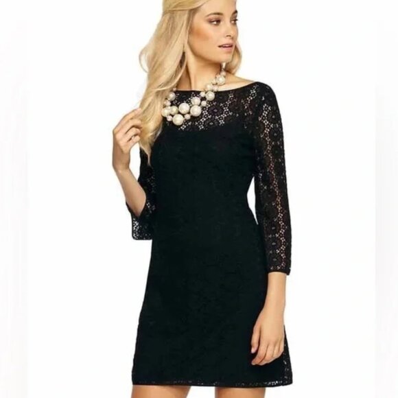 Lilly Pulitzer Dresses & Skirts - Lilly Pulitzer Topanga Breakers black lace dress M